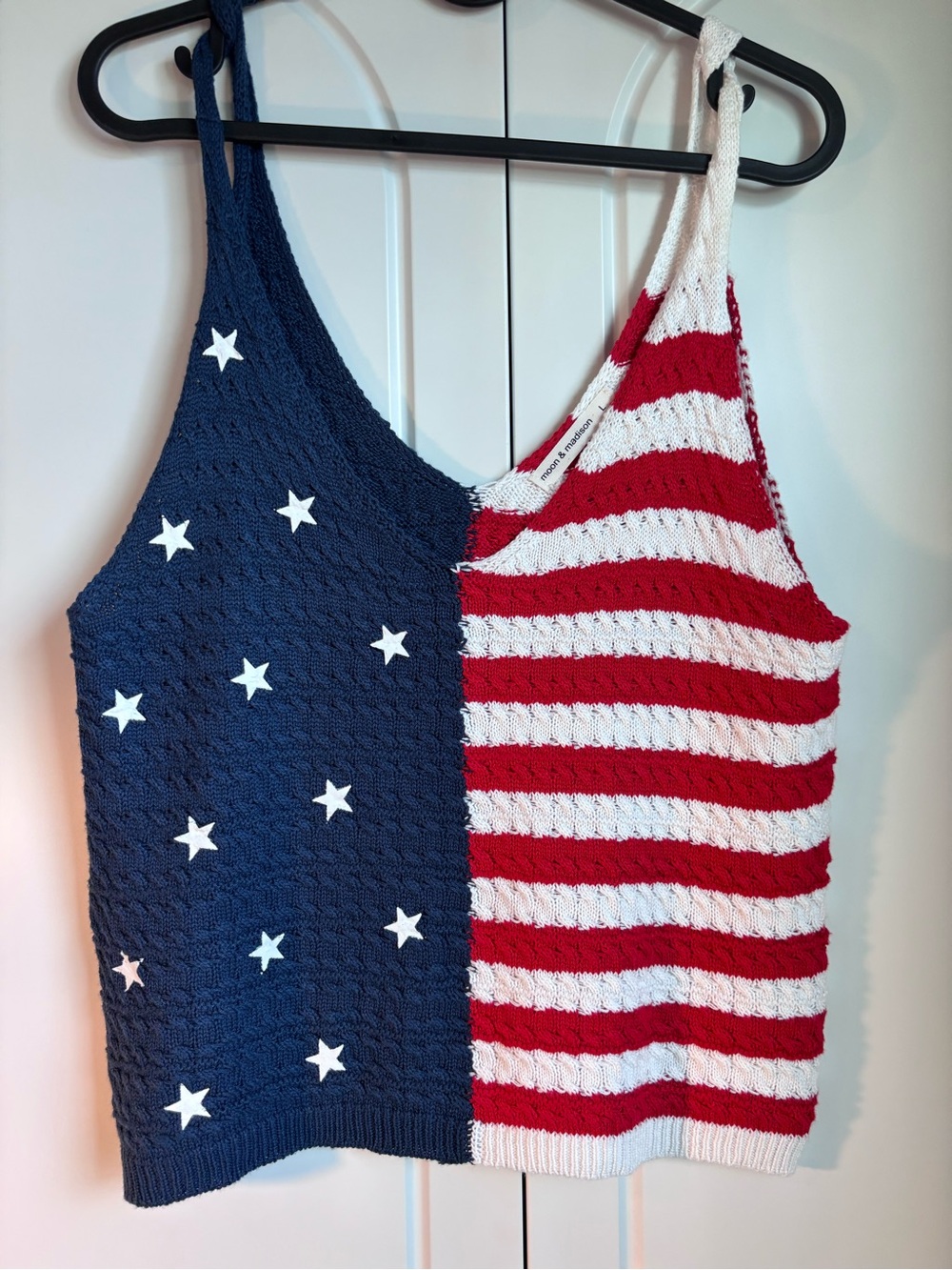 moon & madison Red, White & Blue Stars & Stripes Knit One-Piece